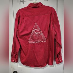 Wrangler Custom Embroidered "Real Eyes" Button Down (m)